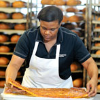 Onsite baker creating goods